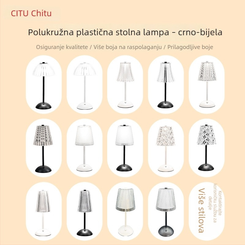 Moderna minimalistička stolna lampa s izvorom svjetla, ambijentalno osvjetljenje u spavaćoj sobi uz noćni ormarić, romantičan dijamantni motiv i dodatna oprema kućišta lampe