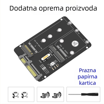 LCCT 23HD18-RTK MSATA NGFF na SATA3 vanjska kutija za disk, adaptor M.2 SATA protokol, materijal aluminijska legura + ABS, sučelje SATA 3.0, 6 Gbps