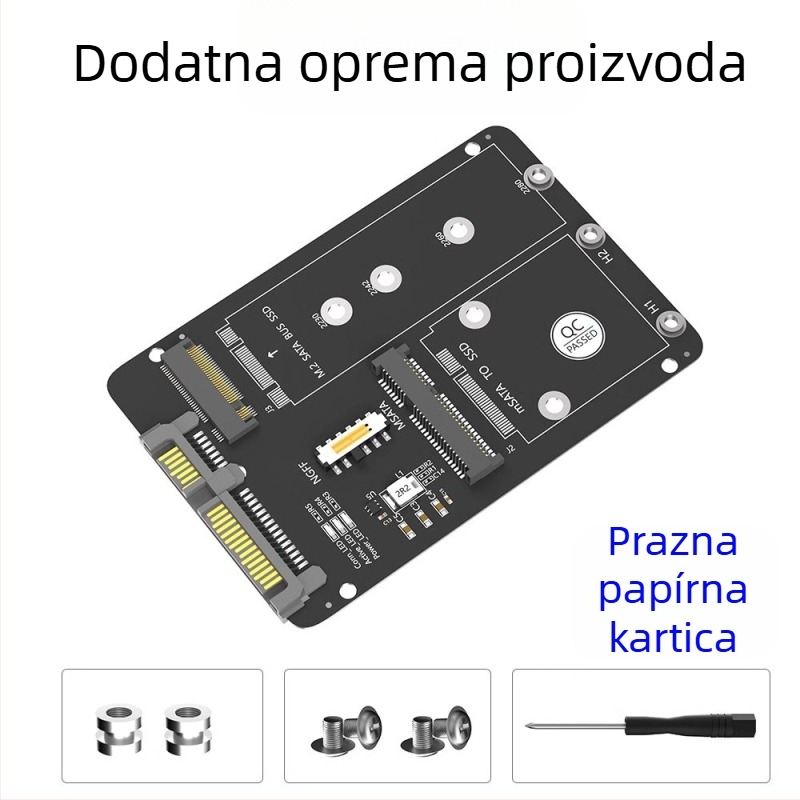 LCCT 23HD18-RTK MSATA NGFF na SATA3 vanjska kutija za disk, adaptor M.2 SATA protokol, materijal aluminijska legura + ABS, sučelje SATA 3.0, 6 Gbps