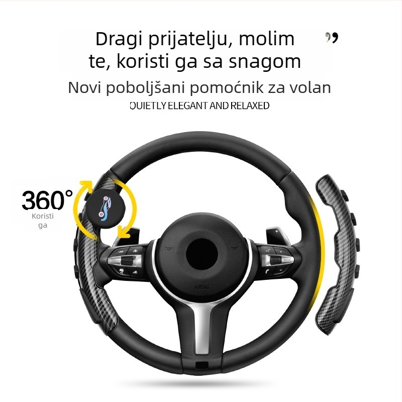 Univerzalna navlaka za volan automobila s pojačanim ležajem – ABS/PE materijal, mogućnost prilagođavanja, kompatibilan sa svim modelima, težina 0,3 kg, tiskanje logotipa dostupno
