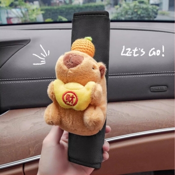 Jastučić za auto pojas - slatka pliš kapibara lutkica - zaštita vrata