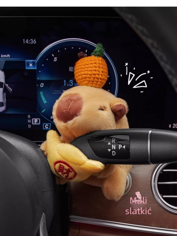 Jastučić za auto pojas - slatka pliš kapibara lutkica - zaštita vrata