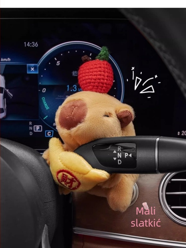 Jastučić za auto pojas - slatka pliš kapibara lutkica - zaštita vrata