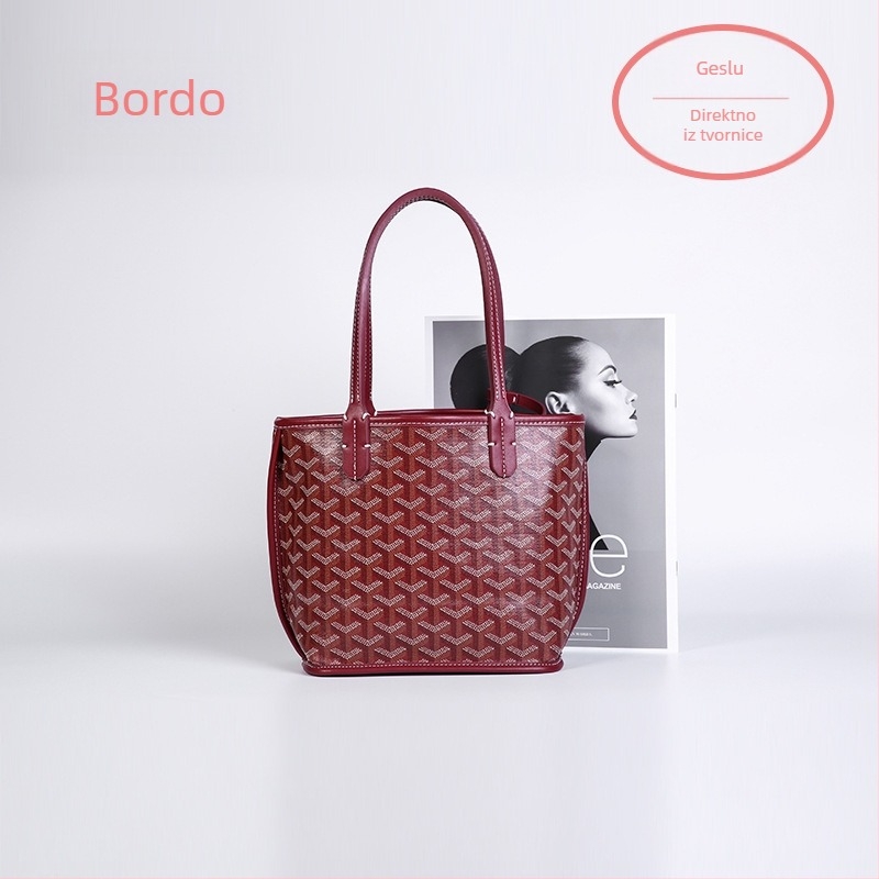 Prava koža, uzorak houndstooth, dvostruka mini torbica za rame, otvoreni gornji dio, za žene