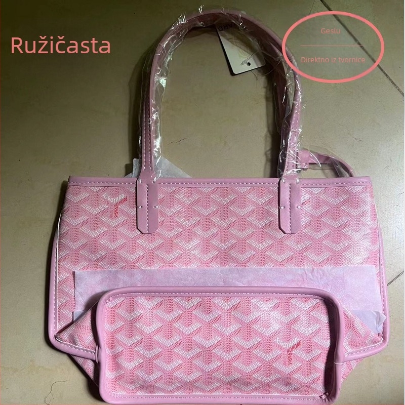 Prava koža, uzorak houndstooth, dvostruka mini torbica za rame, otvoreni gornji dio, za žene