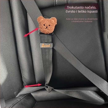 Držač sigurnosnog pojasa za automobil – karikaturni limiter protiv gušenja – zaštitnik ramena pojasa za dječje sjedalo, poliester 80 g, mogućnost prilagodbe