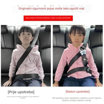 Držač sigurnosnog pojasa za automobil – karikaturni limiter protiv gušenja – zaštitnik ramena pojasa za dječje sjedalo, poliester 80 g, mogućnost prilagodbe