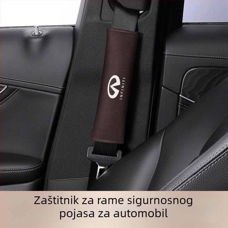 Navlaka za ramenski sigurnosni pojas automobila od Napa kože s velurom – unutarnja dekoracija, marka Recording