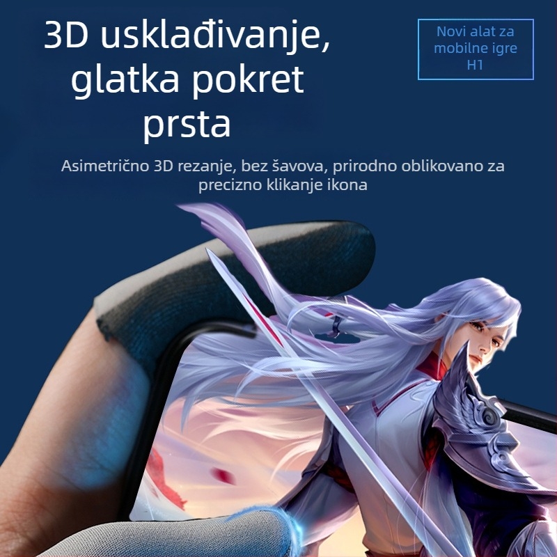 Prsteni rukav za igranje na dodirnom zaslonu – vlakna ugljika, bakra i metalna vlakna, ultra-tanki, 10 g, otisak logotipa, prilagodba obrade