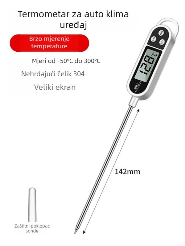 Detektor termometra automobilskog klima - digitalni mjerni uređaj sa sondom za izlaz zraka