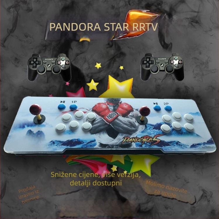 3D Pandora Moonlight Treasure Box – 16GB memorije, izvorni softver, A7 operativni sustav, PS3-kompatibilan, dvostruki džojstik borbeni arkadni stroj