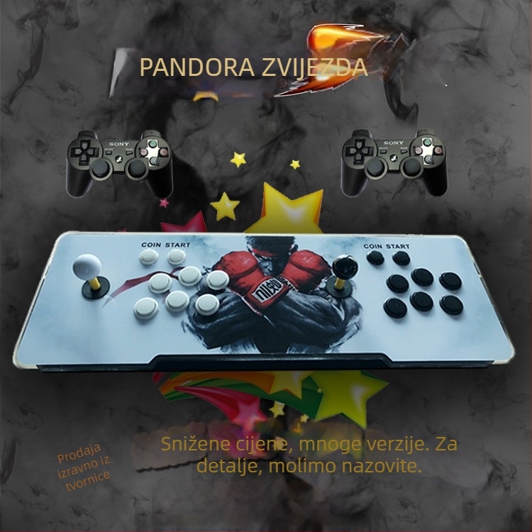 3D Pandora Moonlight Treasure Box – 16GB memorije, izvorni softver, A7 operativni sustav, PS3-kompatibilan, dvostruki džojstik borbeni arkadni stroj