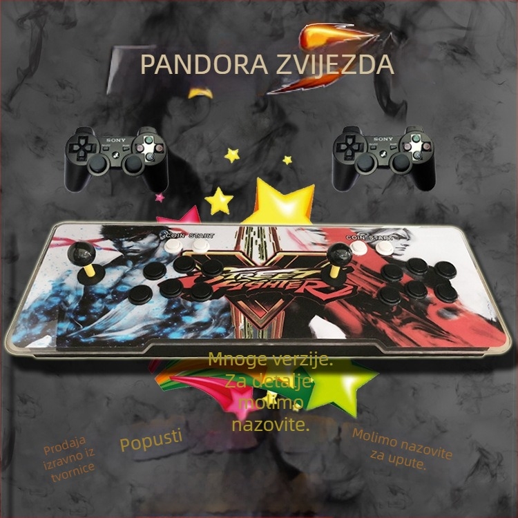 3D Pandora Moonlight Treasure Box – 16GB memorije, izvorni softver, A7 operativni sustav, PS3-kompatibilan, dvostruki džojstik borbeni arkadni stroj