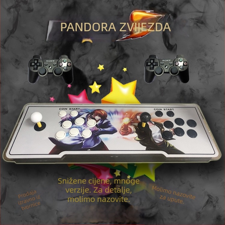 3D Pandora Moonlight Treasure Box – 16GB memorije, izvorni softver, A7 operativni sustav, PS3-kompatibilan, dvostruki džojstik borbeni arkadni stroj