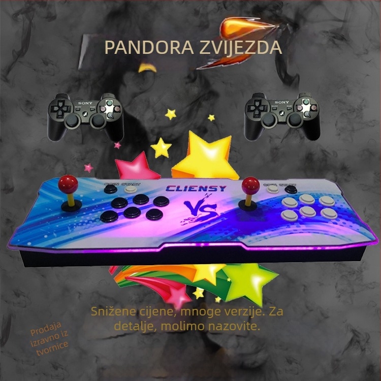 3D Pandora Moonlight Treasure Box – 16GB memorije, izvorni softver, A7 operativni sustav, PS3-kompatibilan, dvostruki džojstik borbeni arkadni stroj