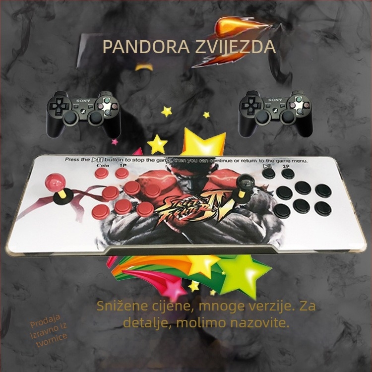 3D Pandora Moonlight Treasure Box – 16GB memorije, izvorni softver, A7 operativni sustav, PS3-kompatibilan, dvostruki džojstik borbeni arkadni stroj