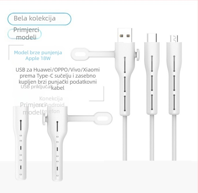 Zaštitni poklopac za kabel podatkov CP0789 – Silikon, uvijač za kabel za mobitele