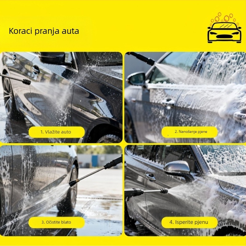 Uspravni visokotlačni stroj za pranje automobila, 220V, 1800W, PP kućište, AC motor, maksimalni tlak 65 bar, protok 4-8 L/min