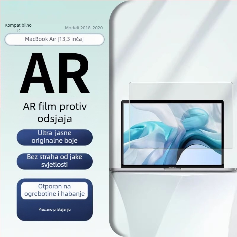 MacBook zaštitna folija za zaslon s anti-refleksijom, HD jasnoćom, elektroplating premazom, kompatibilno s MacBook Air i Pro
