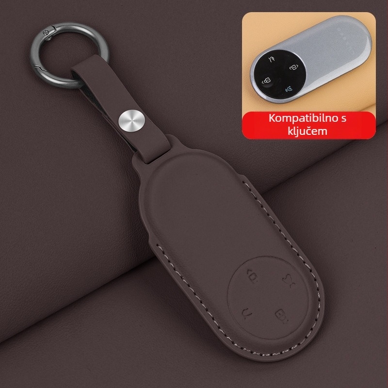 Kryt za ključ za ZhiJie R7S7S9 WenJie M9M5M8 – potpuno pokriće, unutarnji dodatak (Night Shark, ZhiJie, Product No. 54454, Material: Microfiber Synthetic Leather, Style: Minimalist)