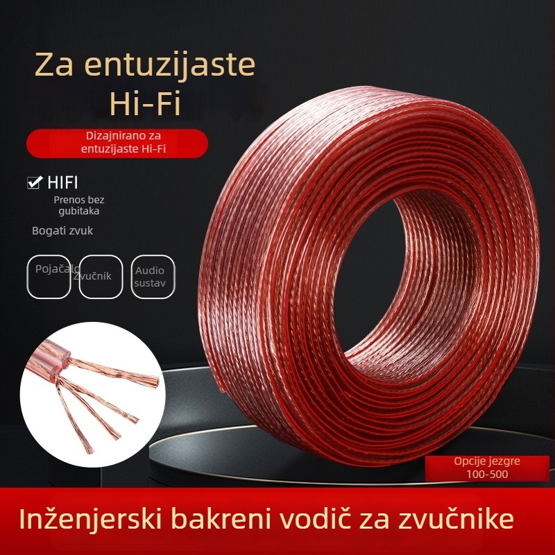 Hongxin kabel zvučnika – bakreno jezgro, aluminij s bakrenom prevlakom, PVC omotač, za audio i video