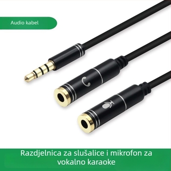 3,5 mm audio splitter kabel, jedan na dva za PC i mobilni telefon, spoj mikrofona (Materijal jezgre: Oxygen-free copper; Materijal vodiča: Fiber optic; Marka: Other; Certifikacija: Other)