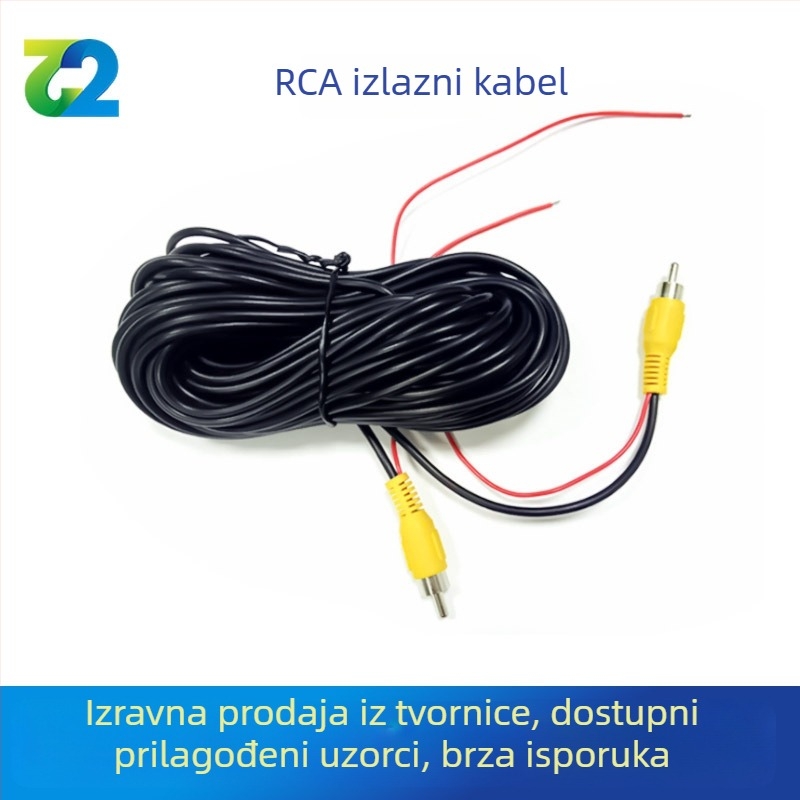 Auto kabel za proširenje videa s audiozom i kamerom za vožnju unatrag, PVC kućištem, RoHS certificiran, marka Two or two, kompatibilan s audio i videom.