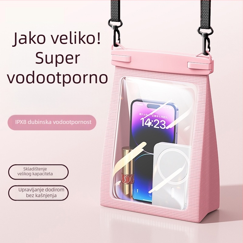 Vodootporna torbica za mobitel s ekranom osjetljivim na dodir, velik kapacitet, razina vodootpornosti 8, za plivanje i rafting, crossbody torbica za kozmetiku
