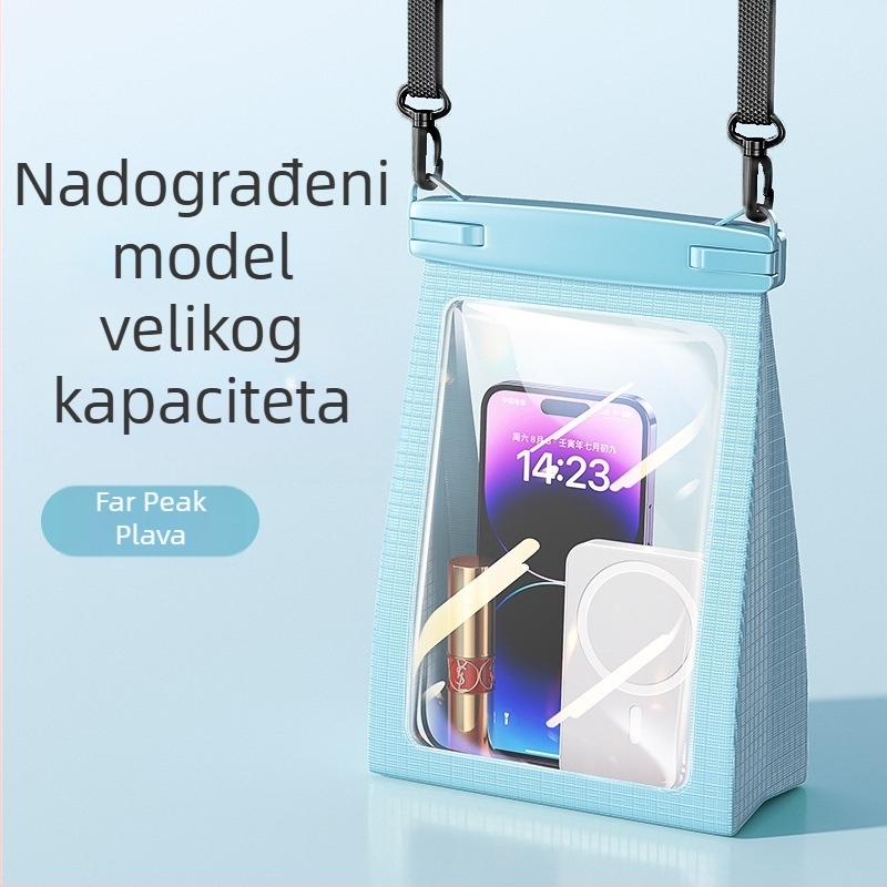 Vodootporna torbica za mobitel s ekranom osjetljivim na dodir, velik kapacitet, razina vodootpornosti 8, za plivanje i rafting, crossbody torbica za kozmetiku