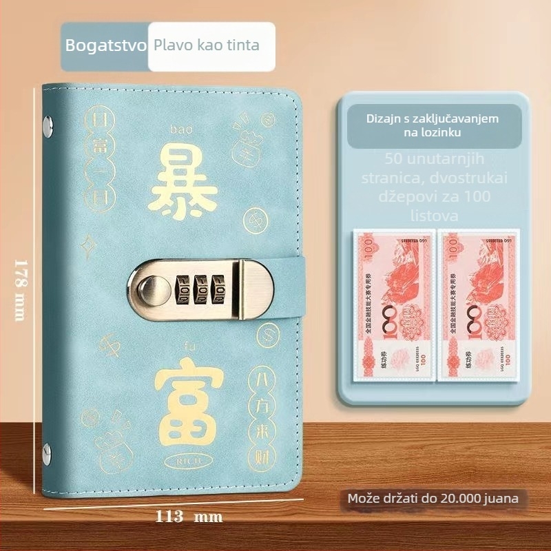 Držač bankovne knjižice s ključem – umjetna koža, organizator za bankovnu knjižicu i čekove, model Cd dj, marka Full chain, šifra proizvoda Get rich money book