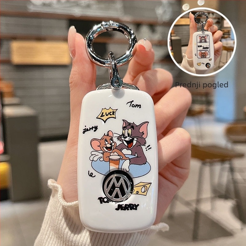 Yi Hangcheng TPU karikirano kućište ključa za Volkswagen – karikaturni stil, kompatibilan Sagitar, Bora, Polo, Lavida, Tiguan L, T-Roc, Golf 7