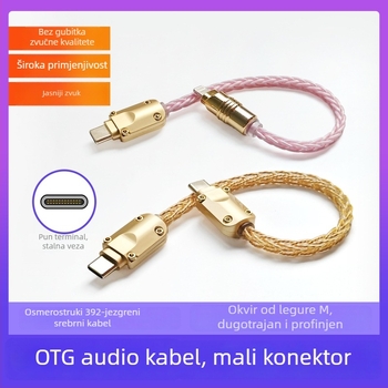 OTG Type-C audio kabel XS-012 s malim završnim adapterom za slušalice, prenosni DAC zvučna kartica kabel