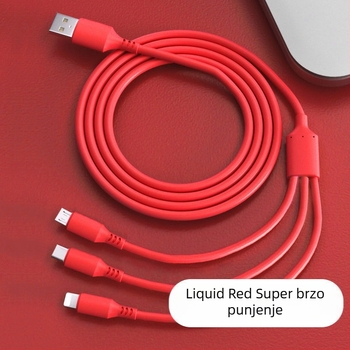 Pleteni USB kabel brzog punjenja 66W, 1 na 3 izlaza, za Huawei i Apple