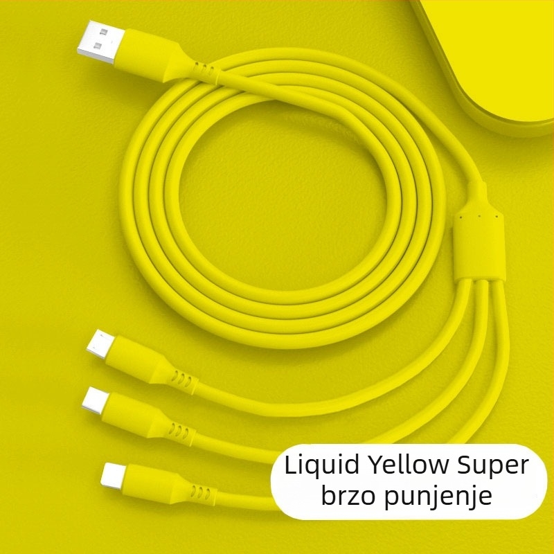 Pleteni USB kabel brzog punjenja 66W, 1 na 3 izlaza, za Huawei i Apple