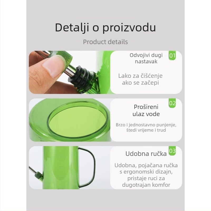 Kantica za zalijevanje s dugim izlazom za kućno vrtlarstvo; raspršivač (Tip: kanta/zalijevanje/tuš; Kapacitet: vidi detalje; Materijal: Drugo)