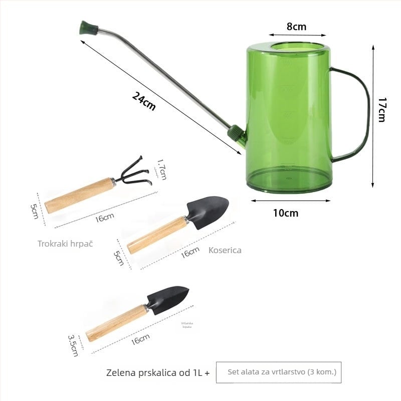 Kantica za zalijevanje s dugim izlazom za kućno vrtlarstvo; raspršivač (Tip: kanta/zalijevanje/tuš; Kapacitet: vidi detalje; Materijal: Drugo)