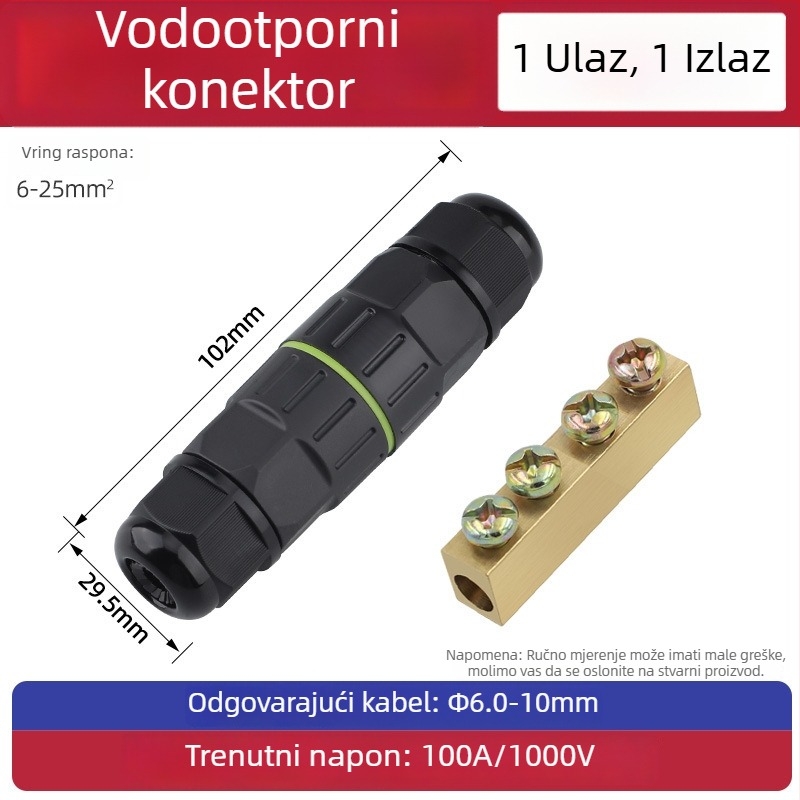 Vodootporni adapter terminal blok, industrijska vanjska upotreba, otporan na visoke temperature (interfejs: kopča)
