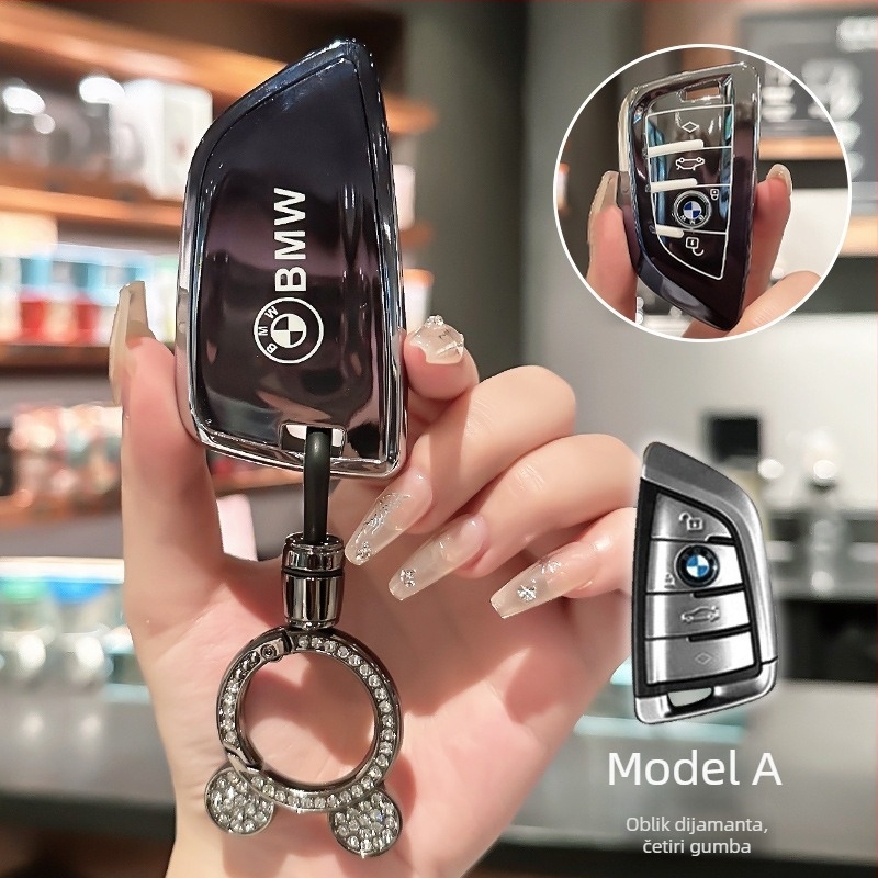 Lixin BMW TPU futrola za ključ, kompatibilna s 5. i 3. serijom (530/320Li), X1/X2/X3, jednostavan stil