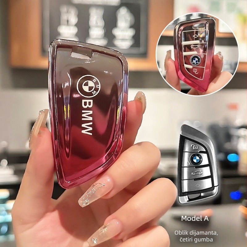 Lixin BMW TPU futrola za ključ, kompatibilna s 5. i 3. serijom (530/320Li), X1/X2/X3, jednostavan stil