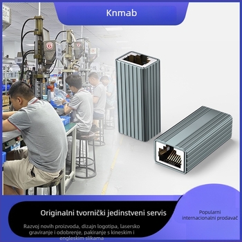 FG01 RJ45 ekranirani Cat5e mrežni konektor, pravolinijski, dvostruki priključak