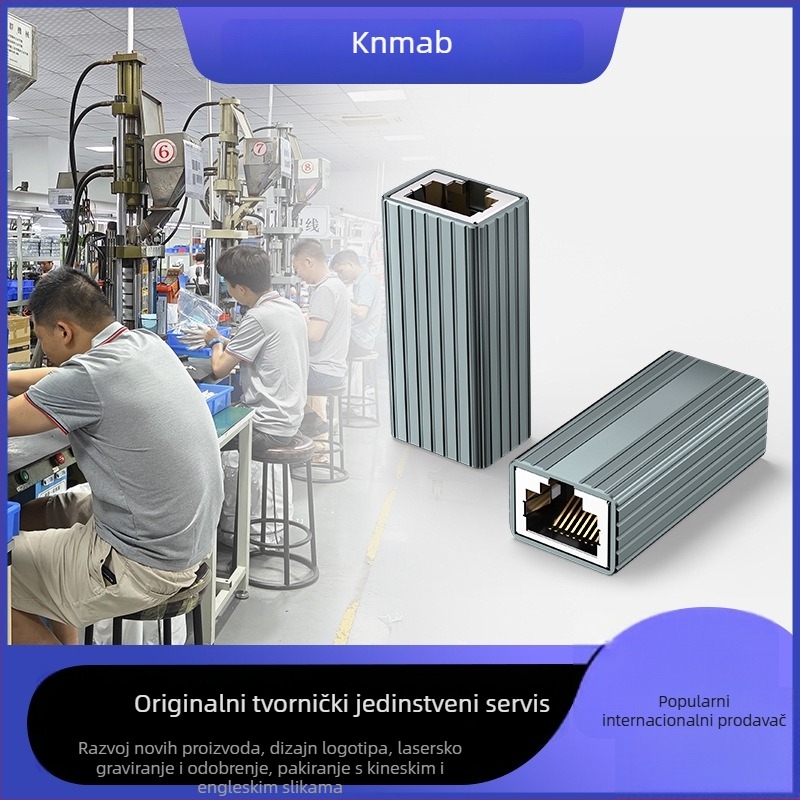 FG01 RJ45 ekranirani Cat5e mrežni konektor, pravolinijski, dvostruki priključak