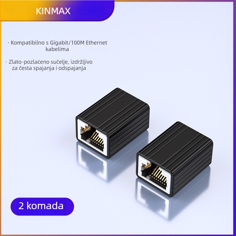 FG01 RJ45 ekranirani Cat5e mrežni konektor, pravolinijski, dvostruki priključak