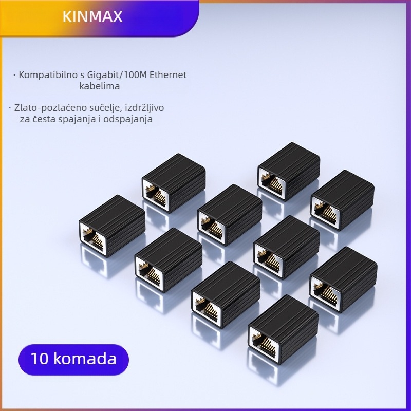 FG01 RJ45 ekranirani Cat5e mrežni konektor, pravolinijski, dvostruki priključak