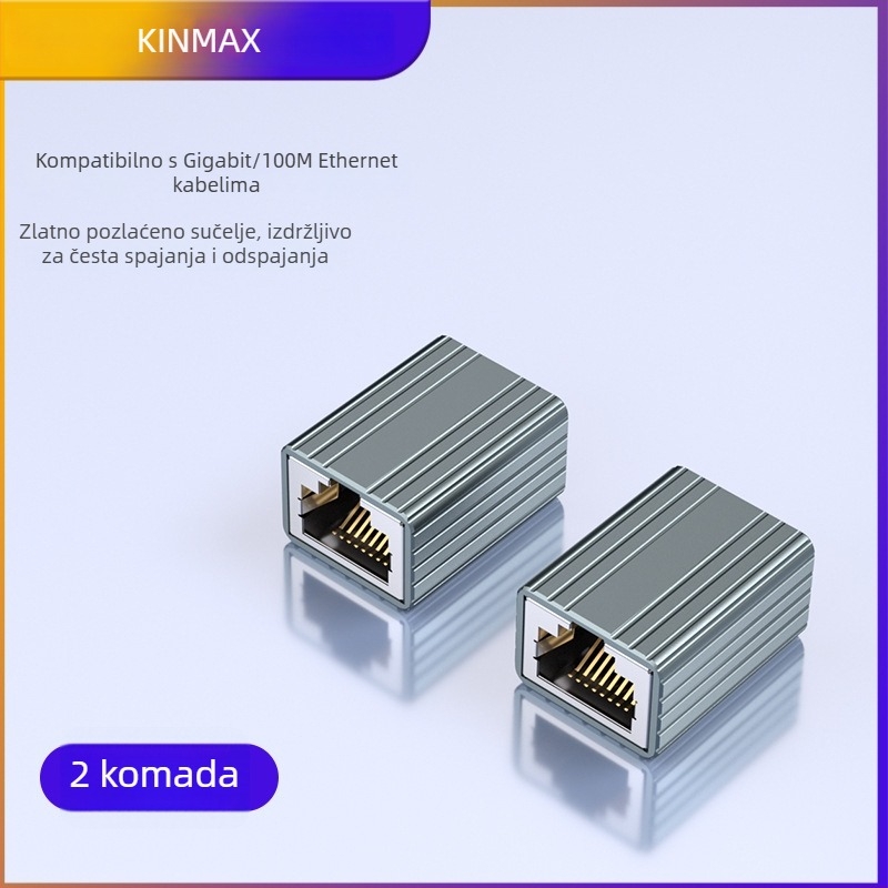 FG01 RJ45 ekranirani Cat5e mrežni konektor, pravolinijski, dvostruki priključak