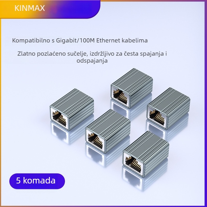 FG01 RJ45 ekranirani Cat5e mrežni konektor, pravolinijski, dvostruki priključak