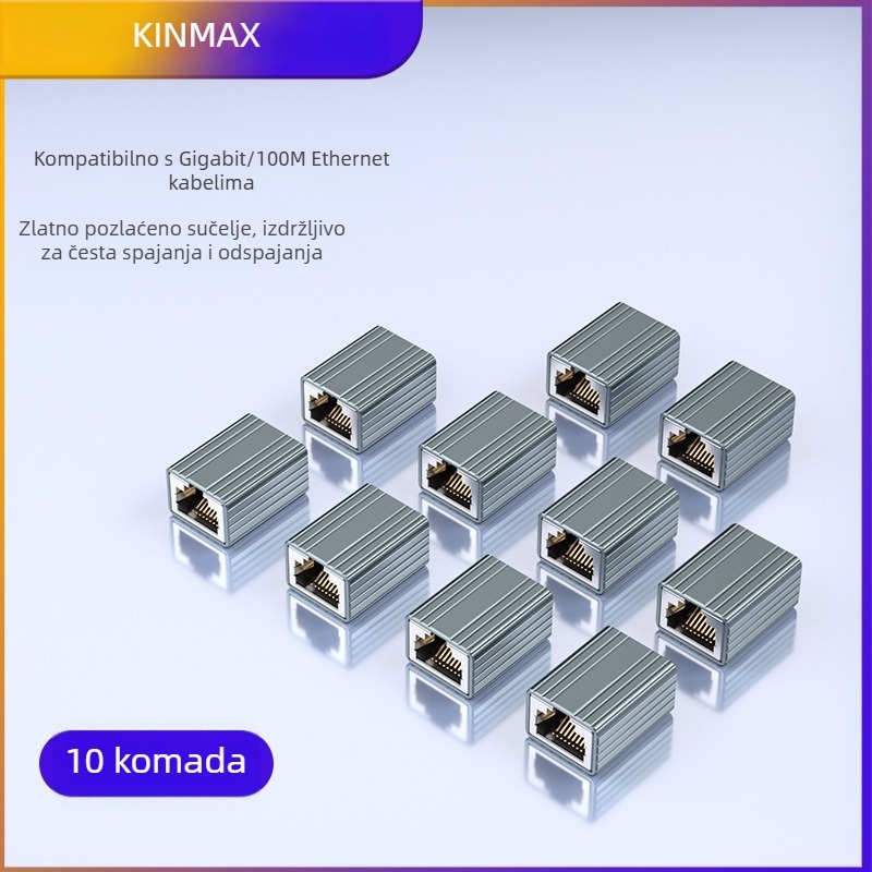 FG01 RJ45 ekranirani Cat5e mrežni konektor, pravolinijski, dvostruki priključak