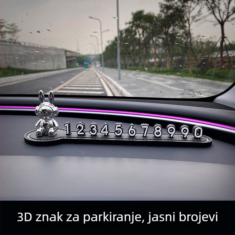 Privremeni broj za parkiranje automobila – kreativna slatka unutarnja dekoracija automobila, plastika; Model: Bogatstvo; Tip: Skriveni