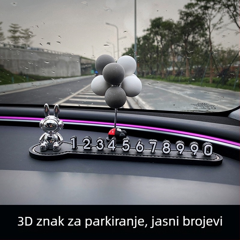 Privremeni broj za parkiranje automobila – kreativna slatka unutarnja dekoracija automobila, plastika; Model: Bogatstvo; Tip: Skriveni