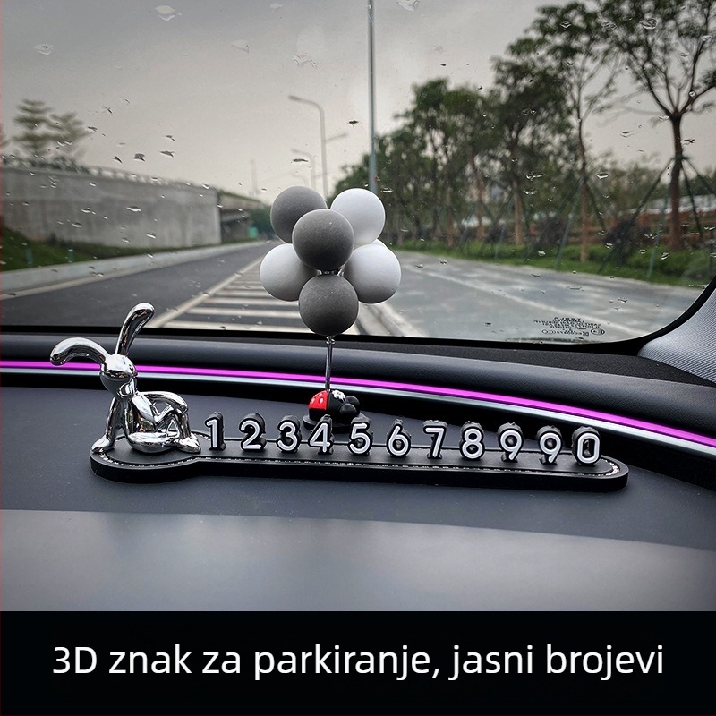 Privremeni broj za parkiranje automobila – kreativna slatka unutarnja dekoracija automobila, plastika; Model: Bogatstvo; Tip: Skriveni