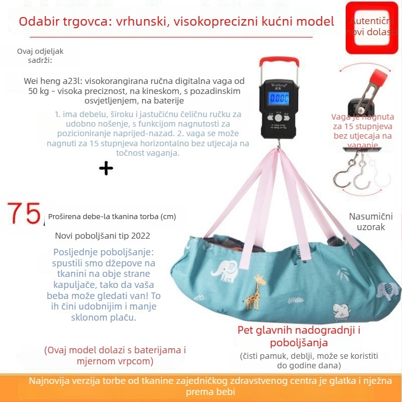 Vaga za bebe za mjerenje težine, punjiva, prijenosni kućni elektronički uređaj za djecu (maksimalni kapacitet 1)